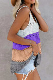 Fashion Casual Solid Split Joint V Neck Tops