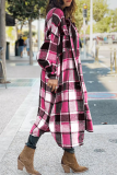 Fashion Plaid Pocket Buttons Shirt Collar Outerwear(5 Colors)