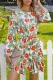 Elegant Floral Flounce With Belt O Neck A Line Dresses