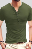 Fashion Casual Solid Basic V Neck Men's Tops