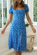 Fashion Street Print Slit Square Collar Irregular Dresses