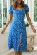 Fashion Street Print Slit Square Collar Irregular Dresses