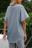 Fashion Simplicity Solid Split Joint O Neck T-Shirts