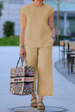Casual Simplicity Solid Solid Color Short Sleeve Two Pieces