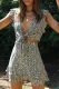 Fashion Street Print Split Joint V Neck Sleeveless Two Pieces