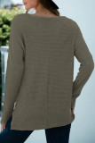 Fashion Casual Solid Split Joint V Neck T-Shirts