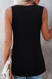Fashion Casual Solid Split Joint O Neck Tops