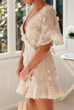 Fashion Sexy Solid Split Joint V Neck A Line Dresses