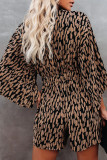 Fashion Elegant Striped Print Strap Design V Neck Loose Rompers