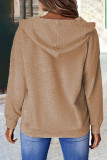 Fashion Casual Print Patchwork Hooded Collar Tops