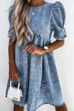 Casual Solid Make Old Split Joint O Neck Princess Dresses