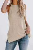 Casual Solid Split Joint Halter Tops