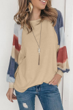 Casual Solid Patchwork O Neck Tops