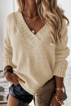Fashion Casual Solid Patchwork V Neck Tops