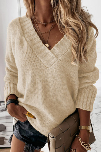 Fashion Casual Solid Patchwork V Neck Tops