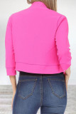 Elegant Solid Color Mandarin Collar Outerwear