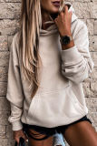 Casual Street Solid Patchwork Pocket Hooded Collar Tops