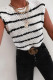 Fashion Street Striped Split Joint O Neck T-Shirts