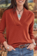Casual Solid Patchwork V Neck Tops