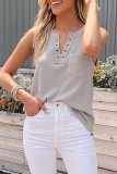 Casual Solid Patchwork V Neck Tops