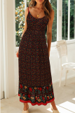 Bohemian Floral Split Joint V Neck Princess Dresses