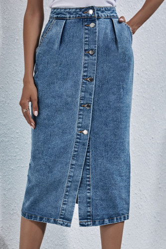 Fashion British Style Solid Split Joint Mid Waist Type A Bottoms