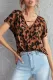 Fashion Casual Print Split Joint V Neck Tops
