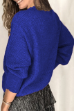 Casual Solid Lace Patchwork Buckle V Neck Tops