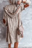 Fashion Street Solid Patchwork Hooded Collar Tops