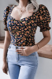 Fashion Casual Solid Split Joint Square Collar Tops