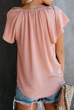 Fashion Casual Print Split Joint V Neck Tops