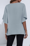 Fashion Elegant Solid Split Joint V Neck Tops