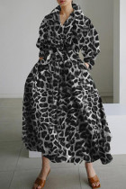 Women's Solid Pocket Button Lapel Long Sleeve Maxi Shirt Dress