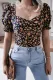 Fashion Casual Solid Split Joint Square Collar Tops
