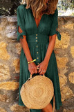 Casual Elegant Buckle Knotted V Neck Dresses