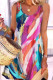 Casual Bohemian Color Block Patchwork O Neck A Line Dresses