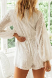 Fashion Street Solid Patchwork V Neck Loose Rompers
