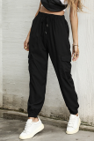 Casual Street Solid Split Joint Pocket Loose Solid Color Bottoms