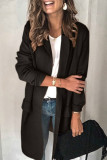 Fashion Casual Solid Patchwork Turn-back Collar Outerwear