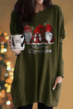 Casual Santa Claus Patchwork O Neck Long Sleeve Dresses