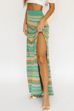 Street Striped Slit Regular Type A Full Print Bottoms