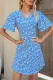 Elegant Floral Buckle V Neck A Line Dresses