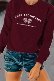 Fashion Street Print Letter O Neck Tops
