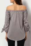 Casual Street Solid Patchwork Strap Design Off the Shoulder Tops