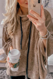 Fashion Solid Draw String Half A Turtleneck Tops