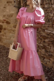Elegant Solid Fold Without Belt Square Collar Ball Gown Dresses