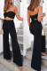 Fashion Casual Solid Split Joint Strapless Sleeveless Two Pieces