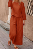 Casual Solid Solid Color O Neck Long Sleeve Two Pieces