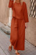 Casual Solid Solid Color O Neck Long Sleeve Two Pieces
