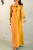 Fashion Street Solid Split Joint Off the Shoulder Straight Dresses